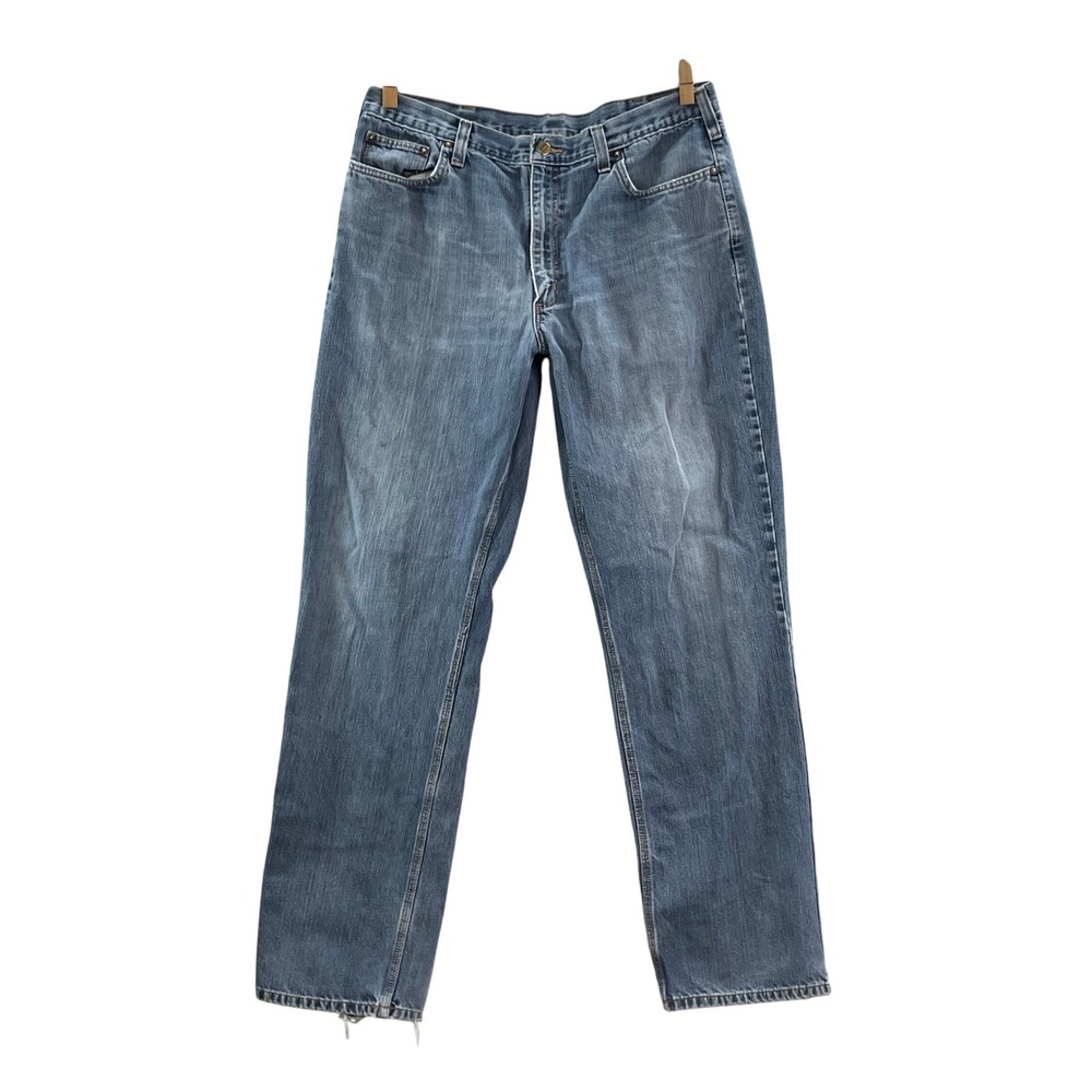 Carhartt Relaxed Fit Jeans Men 36x33 Blue Denim Workwear Skate Whisker Denim